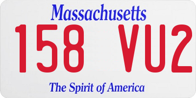 MA license plate 158VU2