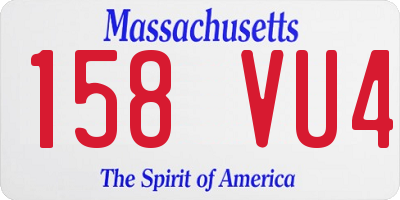 MA license plate 158VU4