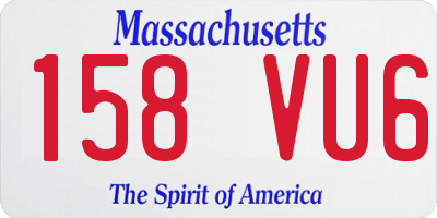MA license plate 158VU6