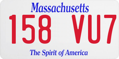 MA license plate 158VU7