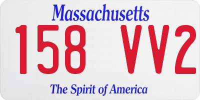 MA license plate 158VV2
