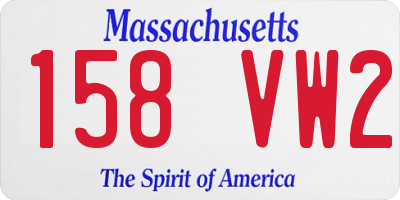 MA license plate 158VW2
