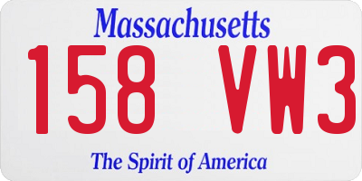 MA license plate 158VW3