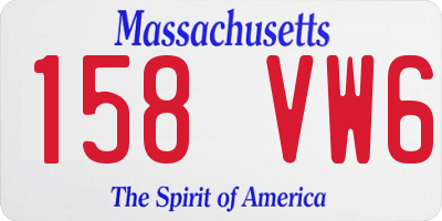 MA license plate 158VW6