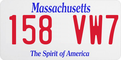 MA license plate 158VW7
