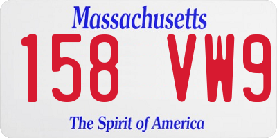 MA license plate 158VW9