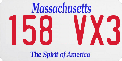 MA license plate 158VX3