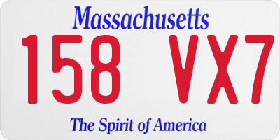 MA license plate 158VX7
