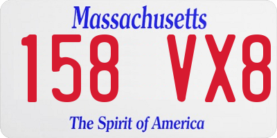 MA license plate 158VX8