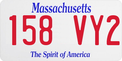 MA license plate 158VY2