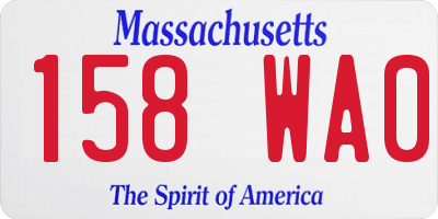 MA license plate 158WA0