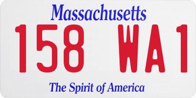 MA license plate 158WA1