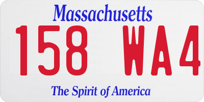 MA license plate 158WA4