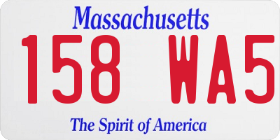 MA license plate 158WA5