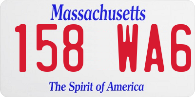 MA license plate 158WA6