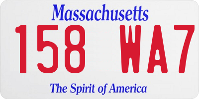 MA license plate 158WA7