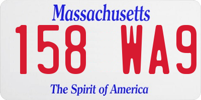 MA license plate 158WA9