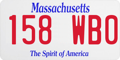 MA license plate 158WB0