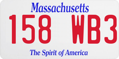 MA license plate 158WB3