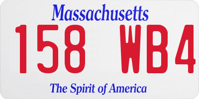 MA license plate 158WB4