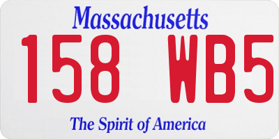 MA license plate 158WB5