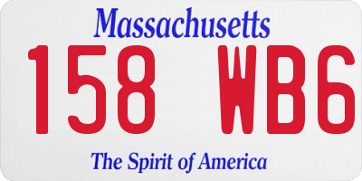 MA license plate 158WB6