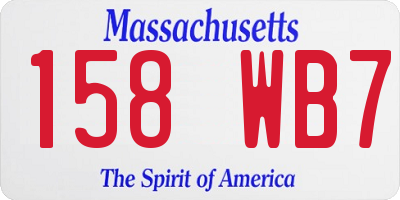 MA license plate 158WB7