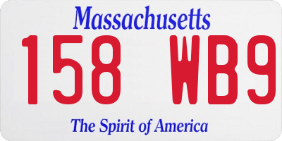 MA license plate 158WB9