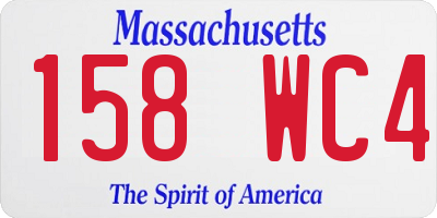 MA license plate 158WC4