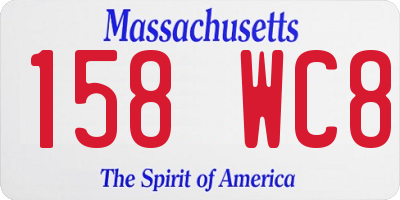 MA license plate 158WC8