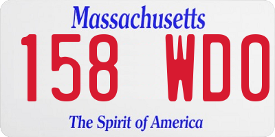 MA license plate 158WD0