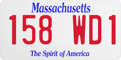 MA license plate 158WD1