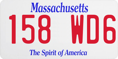 MA license plate 158WD6