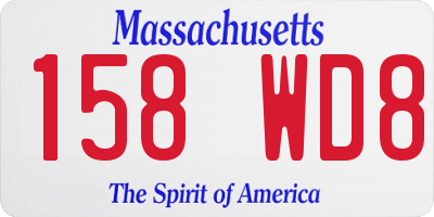 MA license plate 158WD8