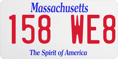 MA license plate 158WE8