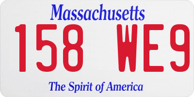MA license plate 158WE9