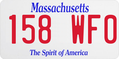MA license plate 158WF0