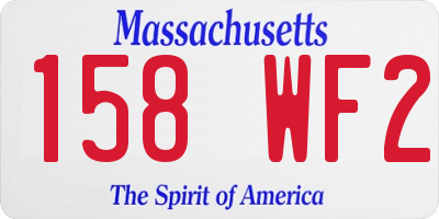 MA license plate 158WF2
