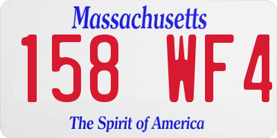 MA license plate 158WF4