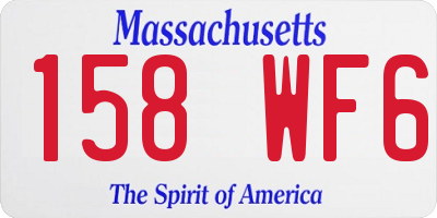 MA license plate 158WF6