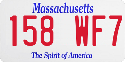 MA license plate 158WF7