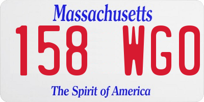 MA license plate 158WG0