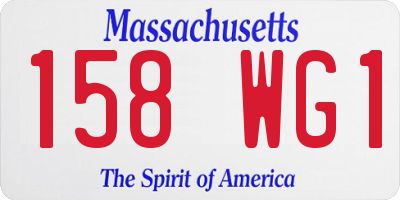 MA license plate 158WG1