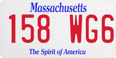 MA license plate 158WG6