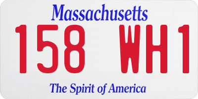 MA license plate 158WH1