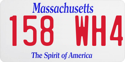 MA license plate 158WH4