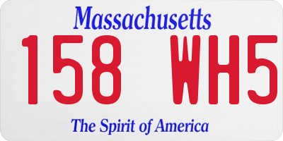 MA license plate 158WH5