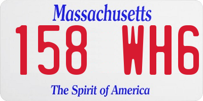 MA license plate 158WH6