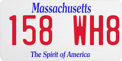 MA license plate 158WH8