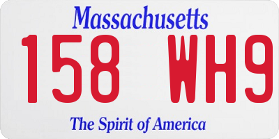 MA license plate 158WH9